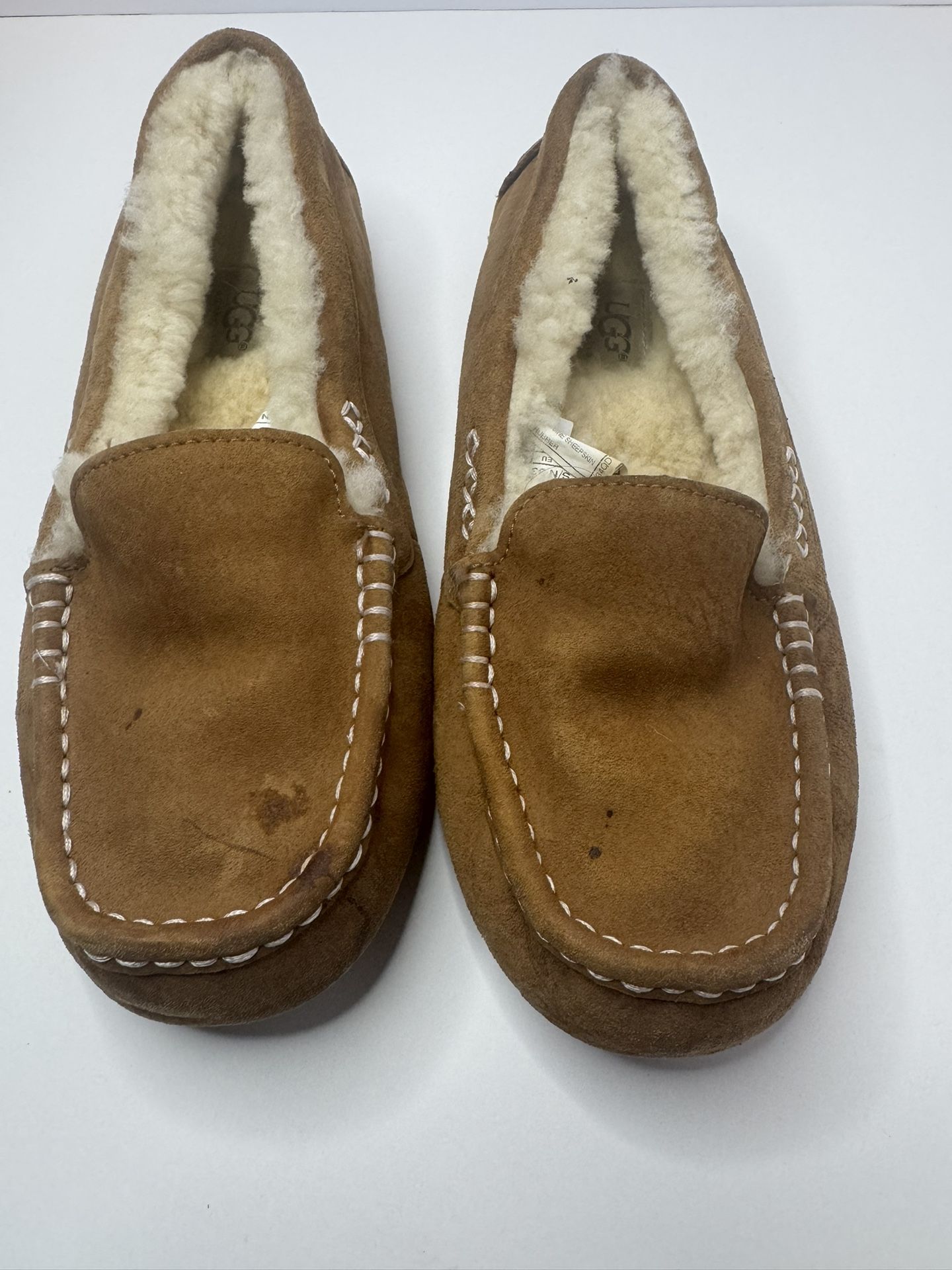 UGG Ansley Brown Sheepskin Lined Loafers Size 8