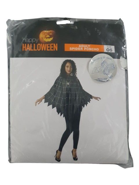 Spider Poncho ,Adult Woman's Halloween Costume.  One Size Fits Most.