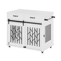 Pet / Dog Crate , Divider w Drawers