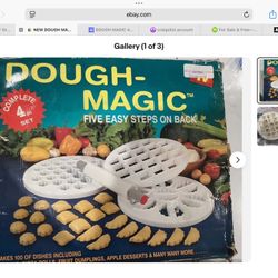 DOUGH MAGIC 4 PIECE RAVIOLI PEROGIE DUMPLING HAND PIES MAKER KIT MOLDS PRESS
