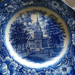 Liberty Blue Staffordshire Bread And Butter Plates