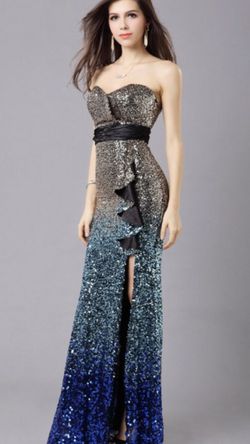 Sequin blue Mermaid dress Size (0/2)