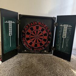 Dart Board And Cabinet 