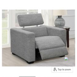 Steve Silver Reclining Chair in Gray Finish  