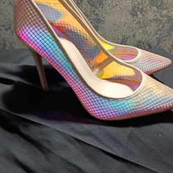 Title: ALDO Iridescent Snakeskin Stiletto Pumps - Size 10 - MERMAID VIBE