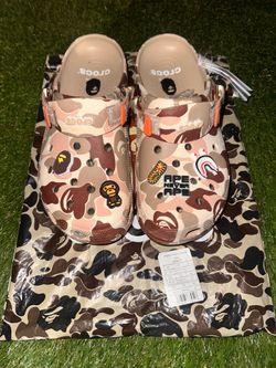 Brown camo Bape x crocs