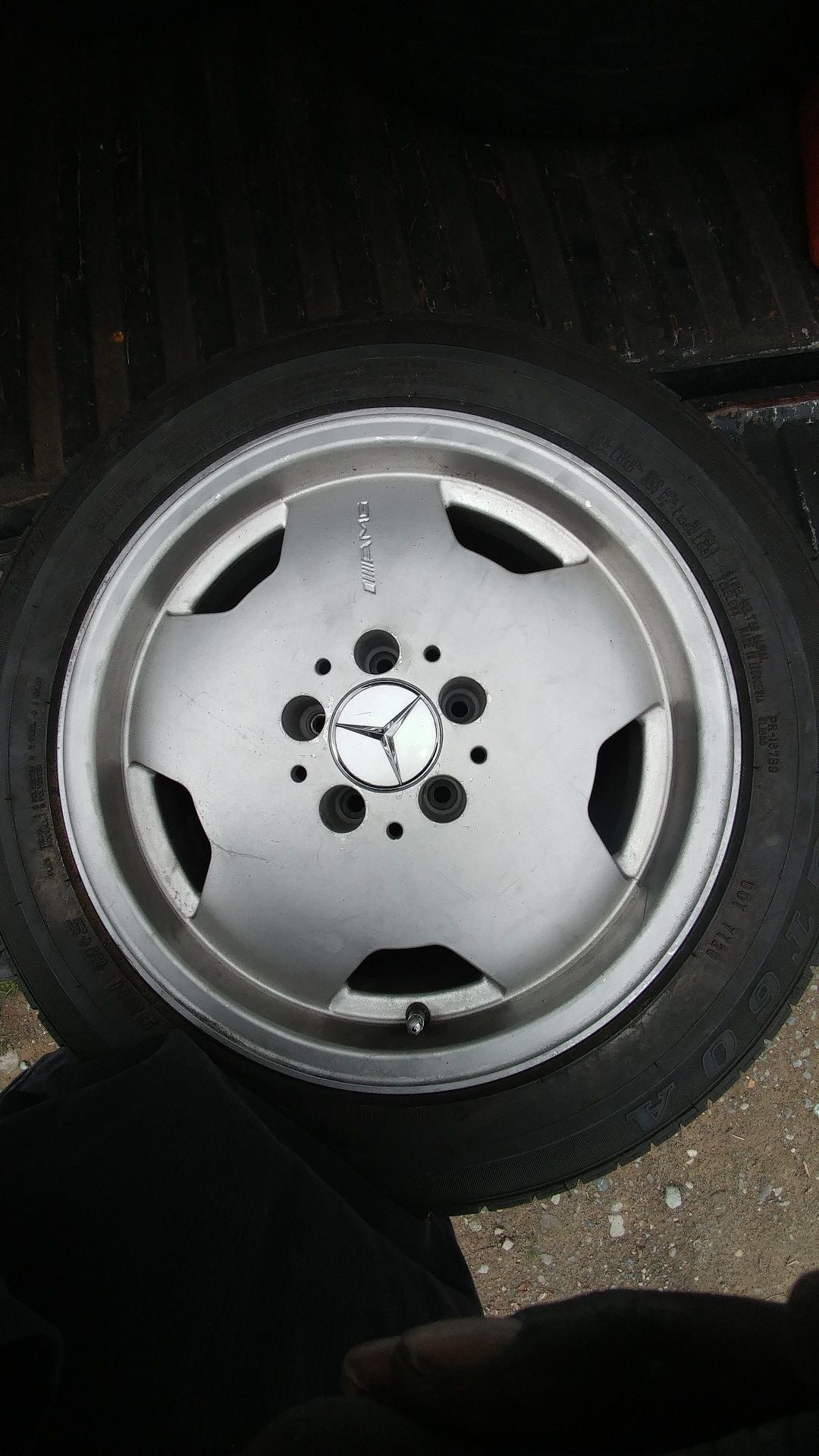 16 inch Mercedes "monoblock AMG" rims @ tires. 5×114 pattern. Will fit others.