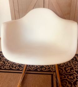 White Molded Shell Rocking Chair