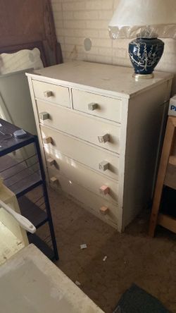 Vintage Wood Dresser with Fairy Tale Characters
