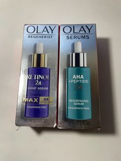 Olay face serum and lotion