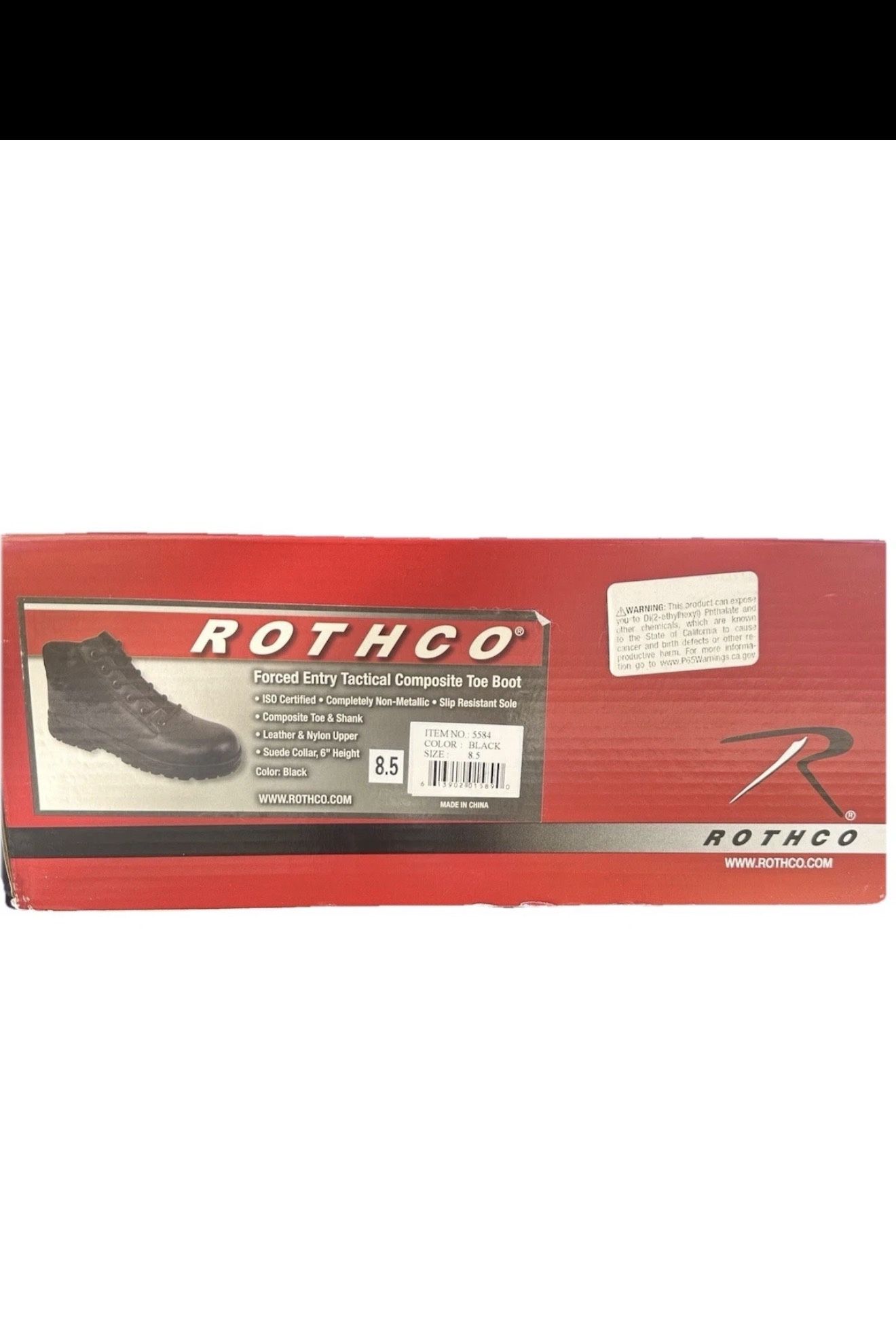 Rothco Mens Military Forced Entry Security 8.5" Boots - 5054 - Black