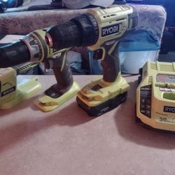 Ryobi Drill Set And Flash Light  Price Drop $30