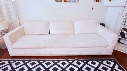 White Fabric Three-Seat Sofa by Harbour