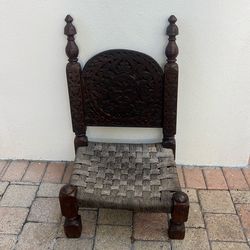 Antique Nuristan Chairs - Carved Wood from Afghanistan