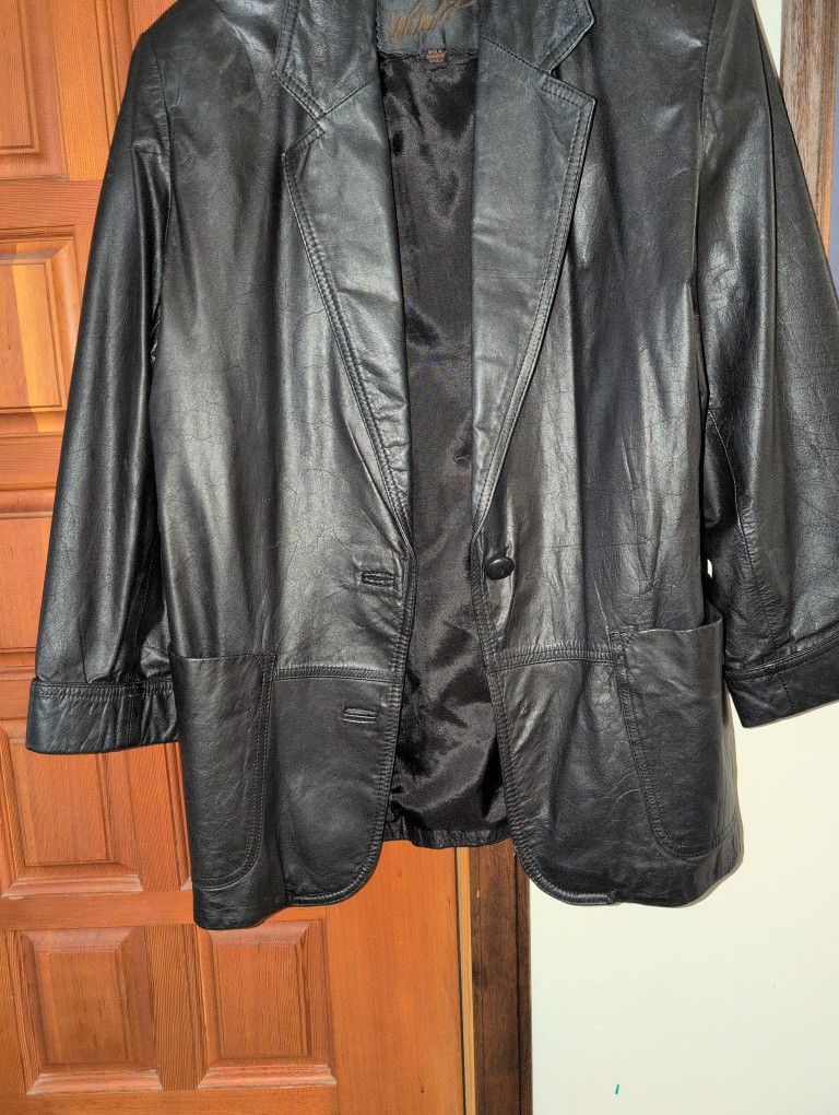 Whitlit Real Leather black jacket..