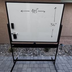 Rolling Double Sided Dry Erase Board-Magnetic 