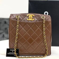 Chanel Matelasse Lambskin Shoulder Bag Dark Brown No. 2