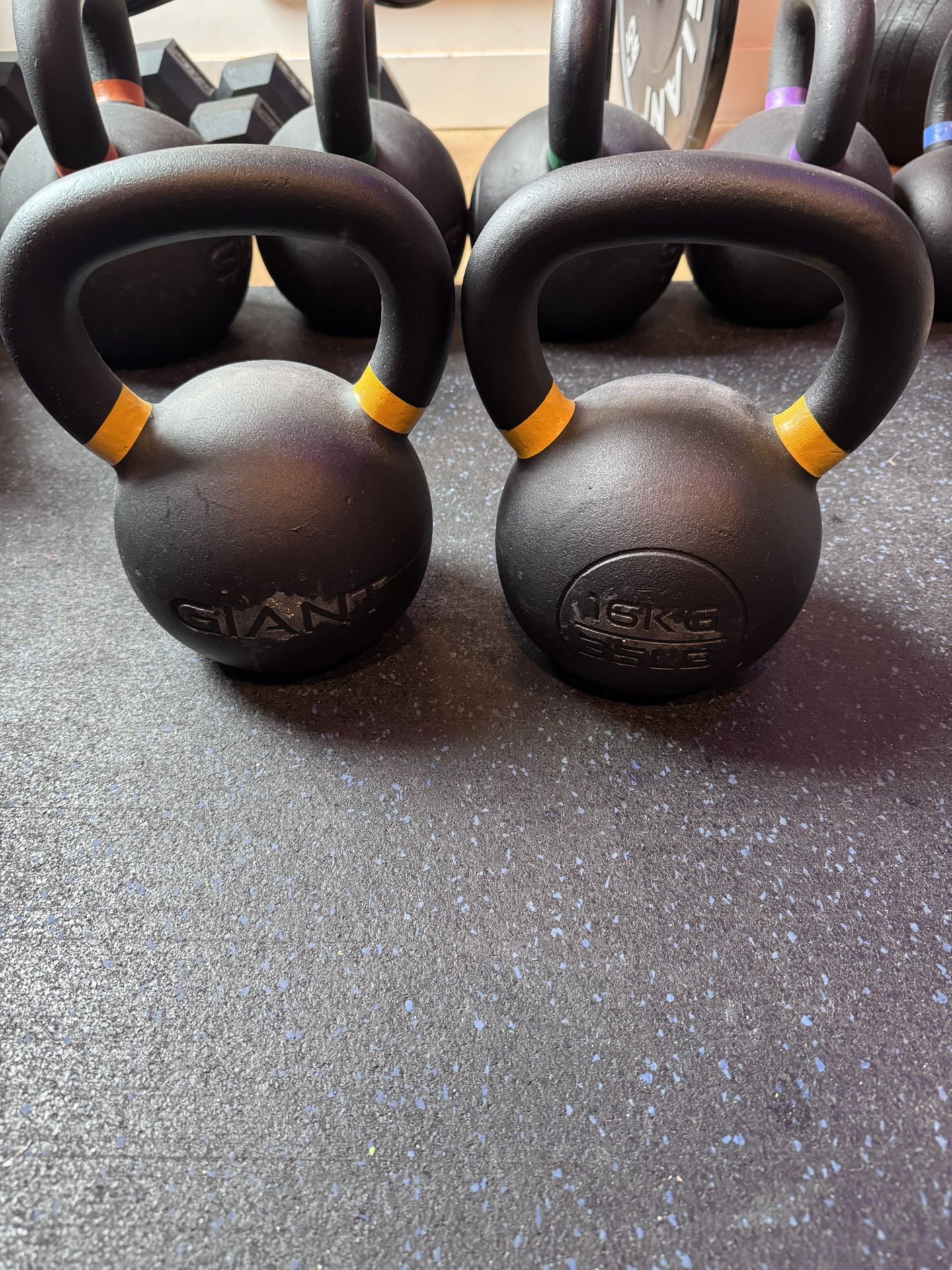 Pair Of 35lb Kettlebells