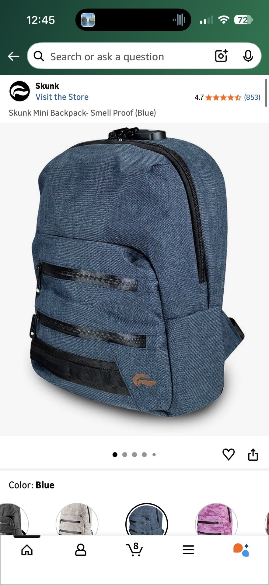 Skunk Smell Proof Small Backpack