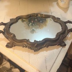Vintage French Rococo Style Mirrored Centrepiece - Vtg Depose Louis XV