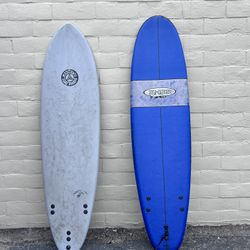 Two Soft Top Surfboards. 7’ Midtown and 7’6 Blacktip - $150 (santa cruz
