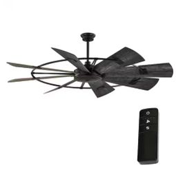Corinth 72 in. Indoor Matte Black Ceiling Fan with DC Motor and Remote Control Included