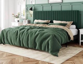 Velvet Green King Size Bed Frame