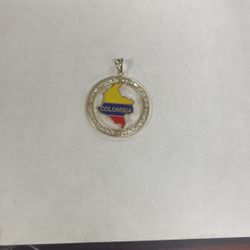 14k Solid Gold Colombia Map Charm Pendant 