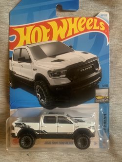 White and black Hot Wheels 2017 Dodge Ram Pickup Truck #TruckToys