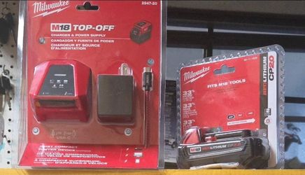 Milwaukee package battery, inflator and top off charger