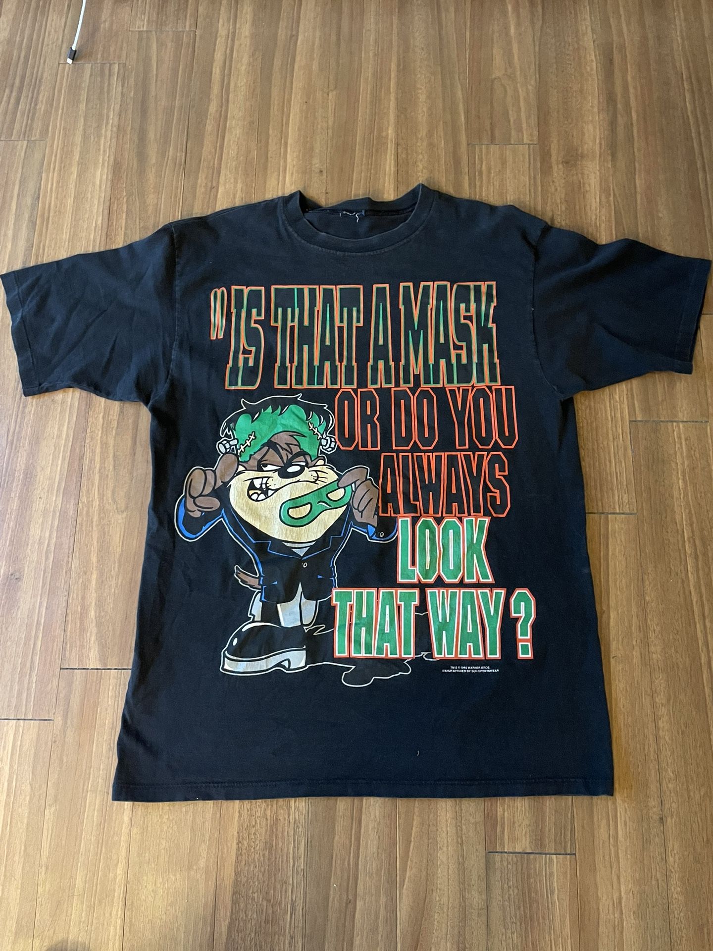 Vintage 1995 Taz Frankenstein Single Stitch Shirt Size Large