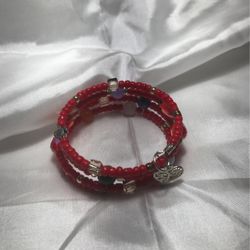 Mix Gemstone And Crystal Wrap Bracelet Size Medium