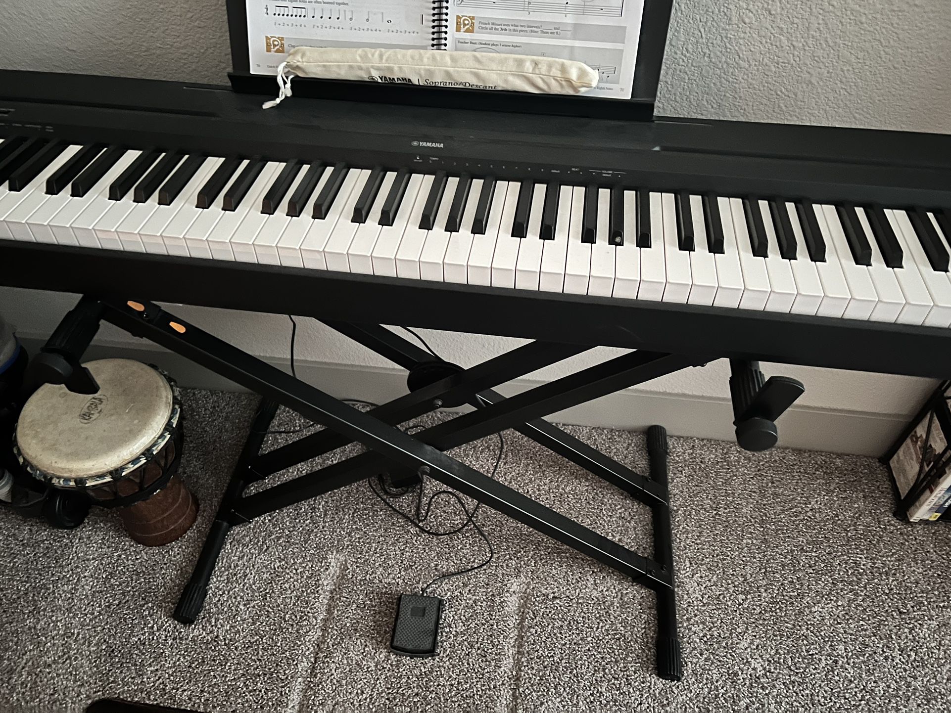 Yamaha 88 Key Keyboard With Stand, Stool, Sustain Pedal. Brand New, Never Used.