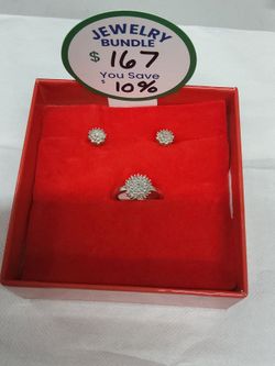 Starburst earrings and ring set