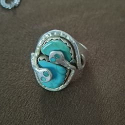 Silver & Turquoise Men's Ring