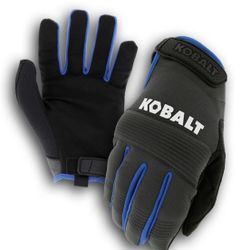 Kobalt Mens Kobalt Standard Mechanics Work Synthetic Leather Multipurpose Gloves - Black - L  