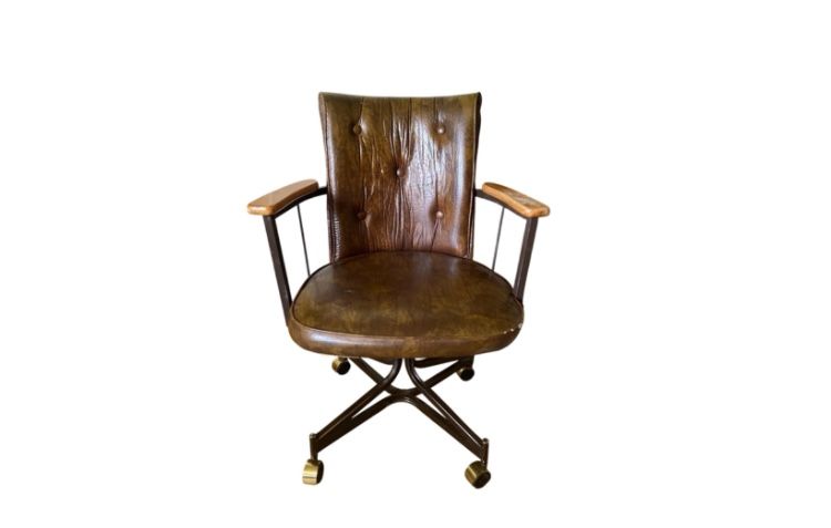 1960’s Mid Century Douglas Faux Leather Swivel Chair