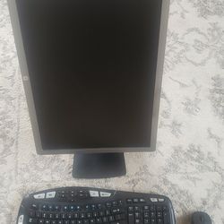 HP 24" BUSINESS HD MONTOR WITH WIRELESS LOGITECH KEYBOARD + LASER MOUSE