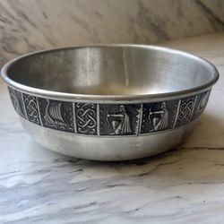 Vintage Norway Pewter Silver Bowl 