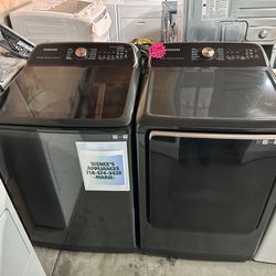 SAMSUNG TOP LOAD WASHER AND ELECTRIC DRYER