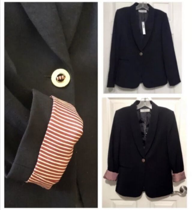 ❤️ 85% OFF ❤️ NWT $280 TAHARI LEVINE NAVY BLAZER 💙 STRETCH PONTE COMFORT FABRIC 💛 QUALITY STEAL!💜