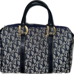 D Pattern Purse Bag - Dark Blue