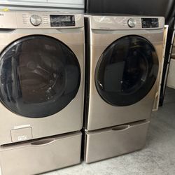 Samsung Washer And Dryer Set With Pedestals