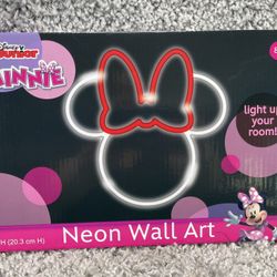 New In Box Disney Junior Minnie Mouse Neon Sign Wall Window Decor Art Adorable 