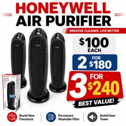 NEW Honeywell QuietClean Air Purifier – $100 | 3 for $240