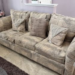 3 Piece Biege Sofa Set Excellent Condition 