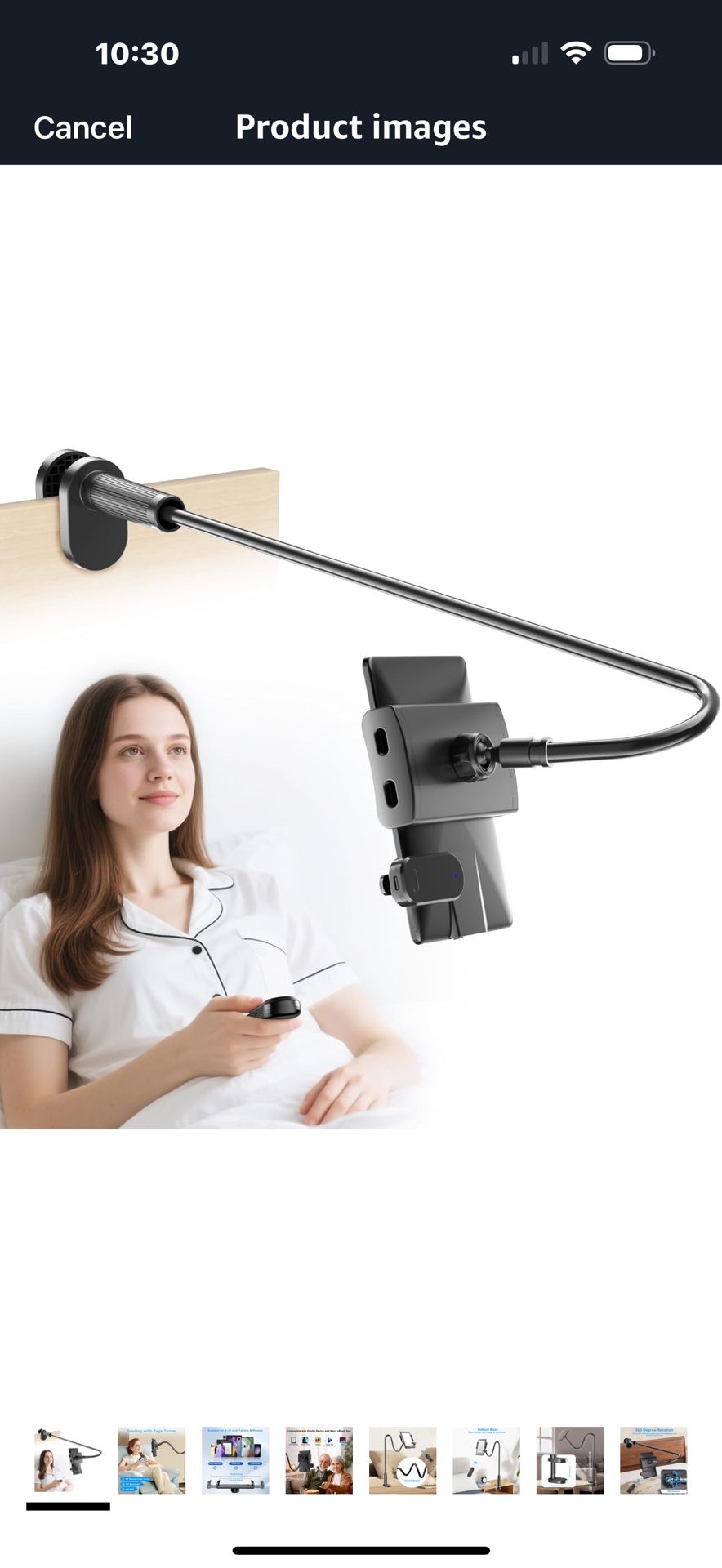 Tablet Holder for Kindle Reading in Bed with Page Turner Remote, Hands Free Desk Bedside Lazy Arm Stand for Kindle Accessories, Gifts for Readers