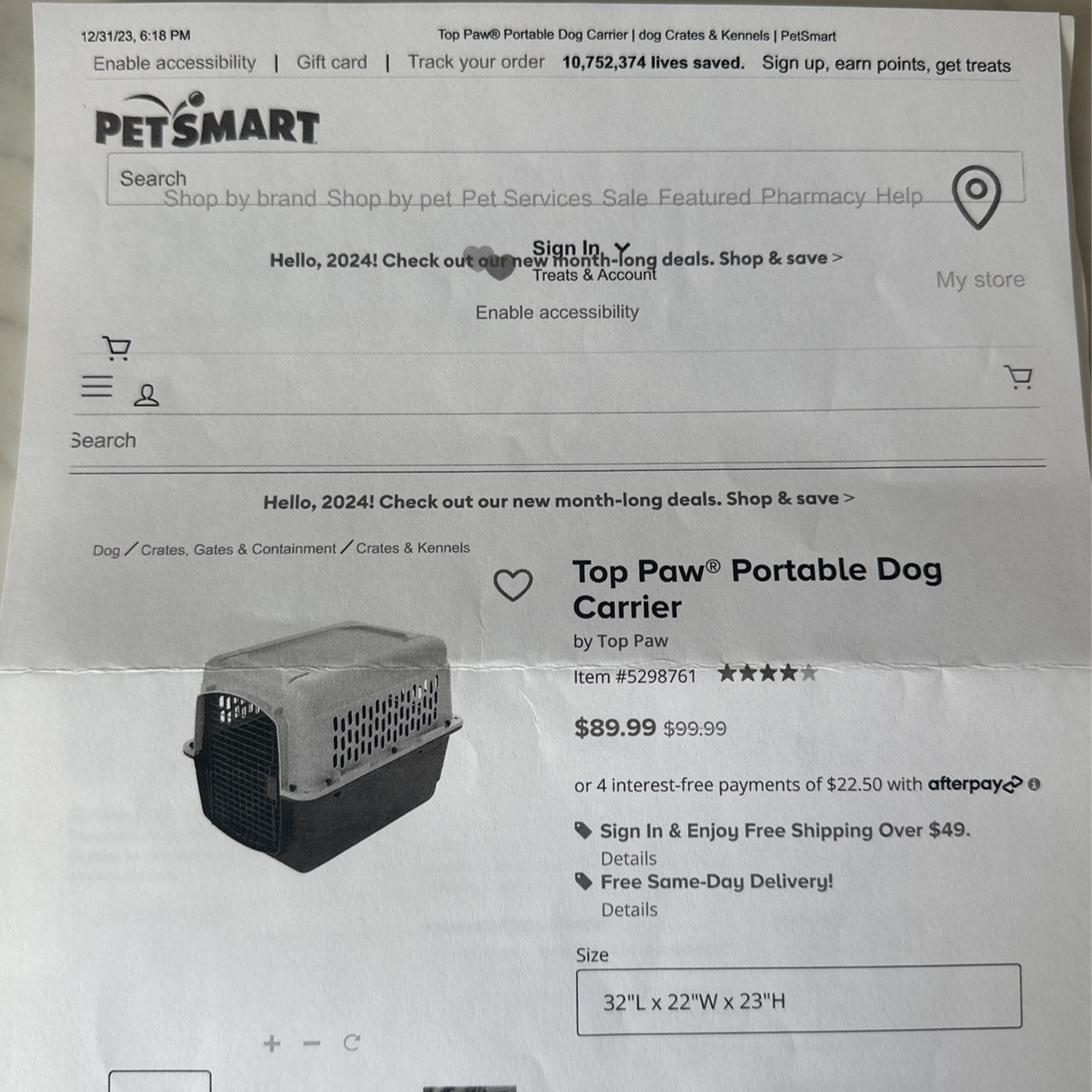 Top Paw portable dog Carrier