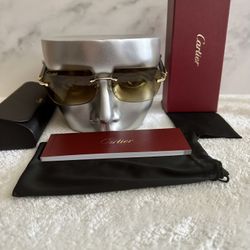 Cartier Buffalo Glasses Brown Tint