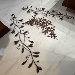 Beautiful metal leaf and vine wall décor set
